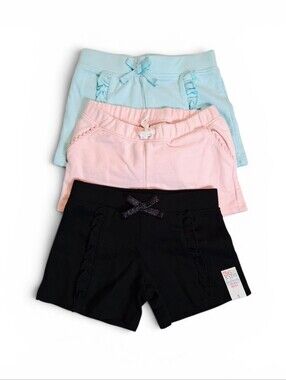 365Kids | Ruffle Shorts 3pc Bundle | Girl Size 5 - Pastel & Black